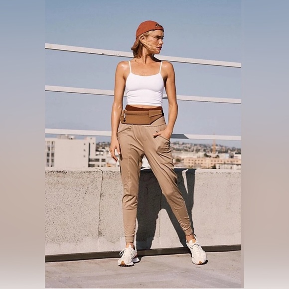 FP Movement by Free People Pants - NWT Free People Movement High Fives Jogger Mushroom